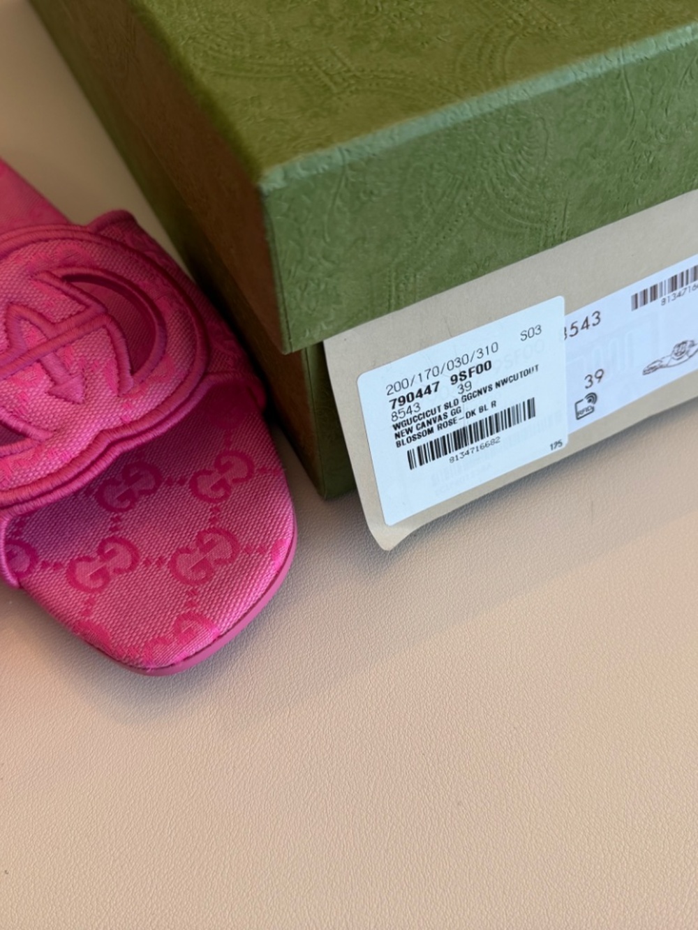 GUCCI GG CANVAS Interlocking G Sandals PINK - Size 39 - Picture 4 of 7